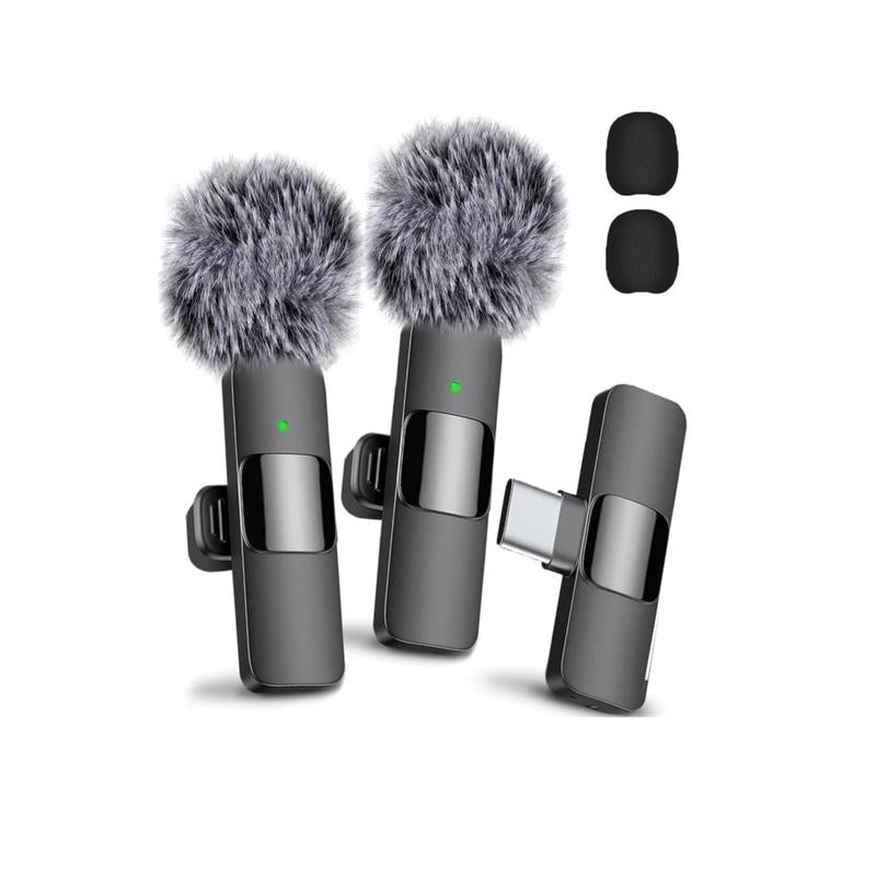 Wireless Lavalier Microphone for Iphone/Android – Dual Clip-On Mini Mics with USB-C for Tiktok, Youtube, Vlogging & Video Recording