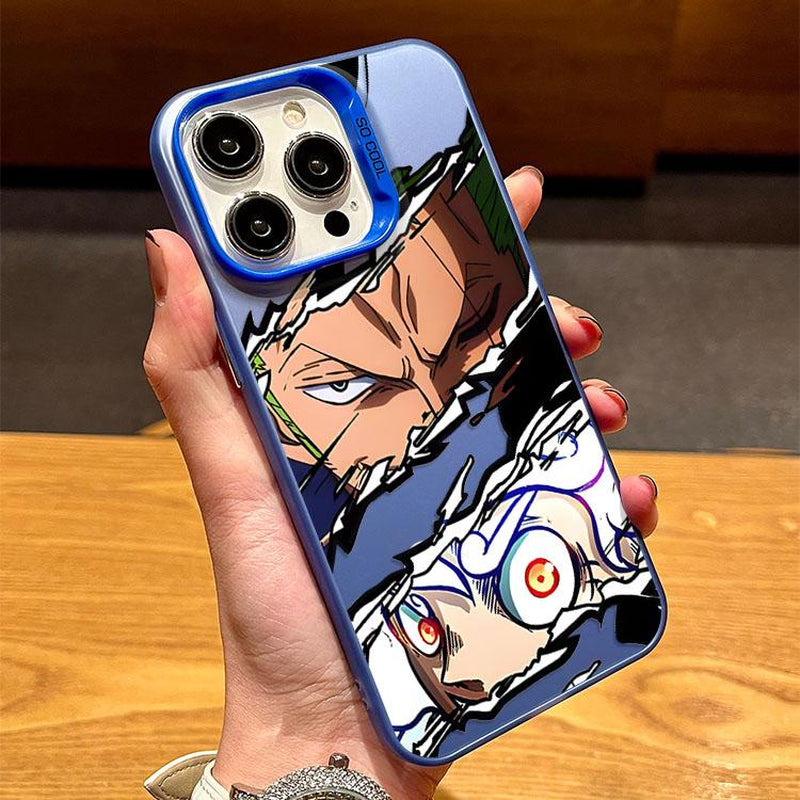 Anime Character Iphone 11-17 Pro Max Metal Silver Premium Anti-Collision Color-Changing Protective Case Compact & Stylish Shockproof Cover