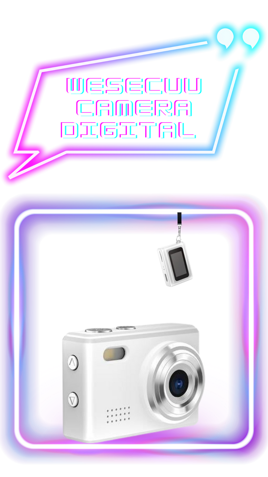 WESECUU, cámara digital, portátil retro con flash LED, 1080P, llavero compacto vintage con cable