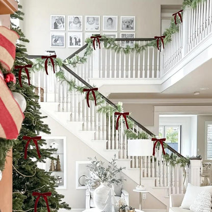 20 Pieces Christmas Tree Decoration Burgundy Velvet Bows - Holiday Holiday Garland Ties, Soft Fabric Ribbons, Suitable for Elegant Tree Decorations, Perfect for Christmas, Thanksgiving and New Year Celebrations