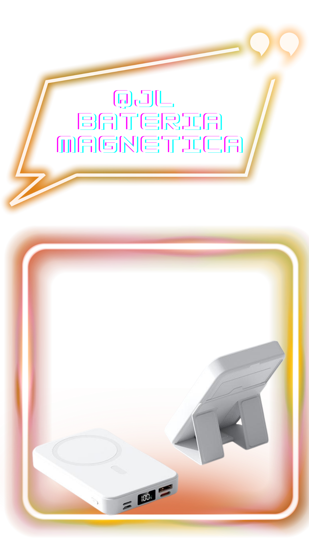 Batería externa magnética QJL, 10000 mAh, cargador portátil inalámbrico plegable