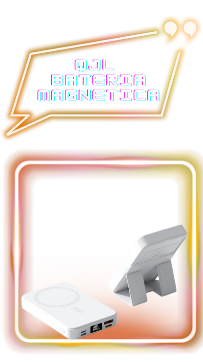 Batería externa magnética QJL, 10000 mAh, cargador portátil inalámbrico plegable