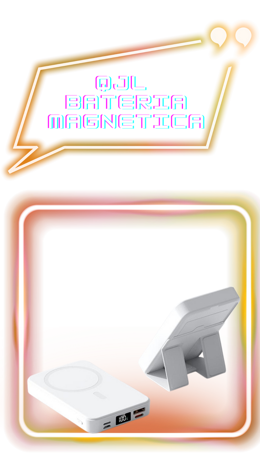 Batería externa magnética QJL, 10000 mAh, cargador portátil inalámbrico plegable
