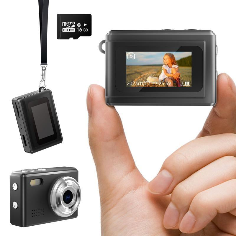 WESECUU Keychain Camera,Digital Camera, Retro Portable Thumb with LED Flash,1080P Thumb ,Keychain Card Vintage Compact Cable