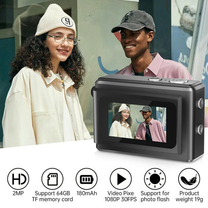 WESECUU Keychain Camera,Digital Camera, Retro Portable Thumb with LED Flash,1080P Thumb ,Keychain Card Vintage Compact Cable