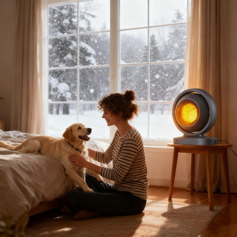 Basics Ceramic Space Heater, Portable Indoor Heating Solution, with Overheat and Tip-Over Protection, Thermostat, Non-Oscillating