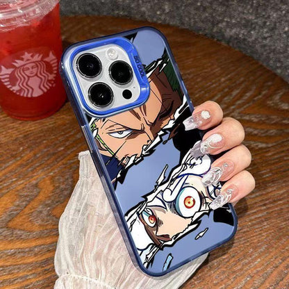 Anime Character Iphone 11-17 Pro Max Metal Silver Premium Anti-Collision Color-Changing Protective Case Compact & Stylish Shockproof Cover