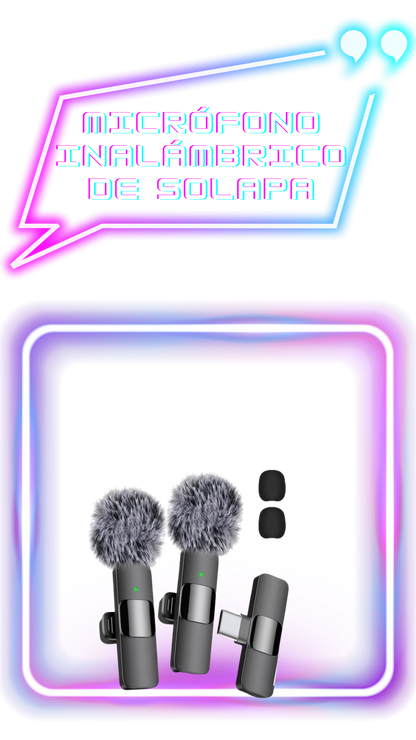 Micrófono inalámbrico de solapa para iPhone/Android: dos mini micrófonos con clip y conexión USB-C