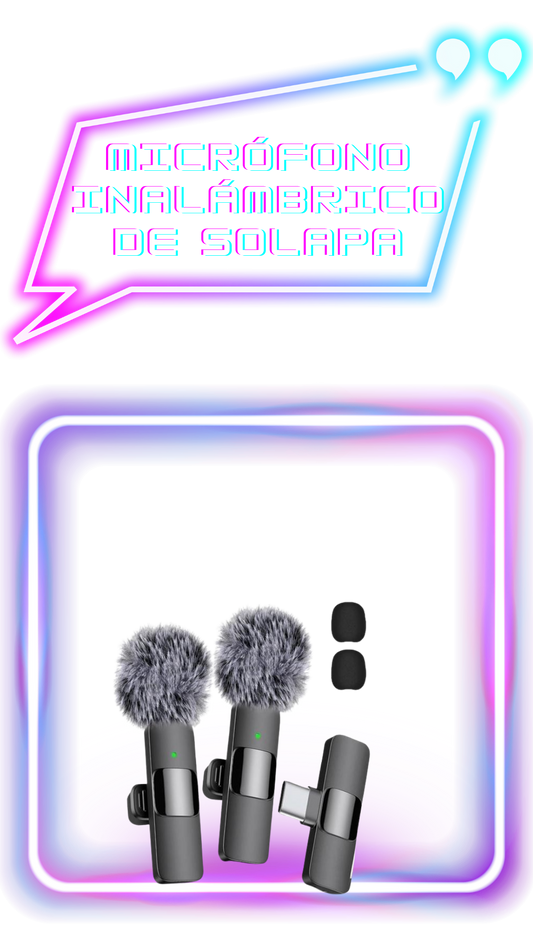 Micrófono inalámbrico de solapa para iPhone/Android: dos mini micrófonos con clip y conexión USB-C