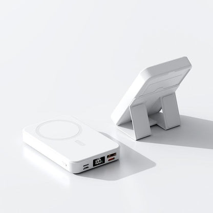 QJL Magnetic Power Bank, 10000Mah Magnetic Power Bank,Foldable Wireless Portable Charger with LED Display,Fast Charging for Iphone 16/15/14/13/12 Pro/Pro Max/Plus, Compact Silicone