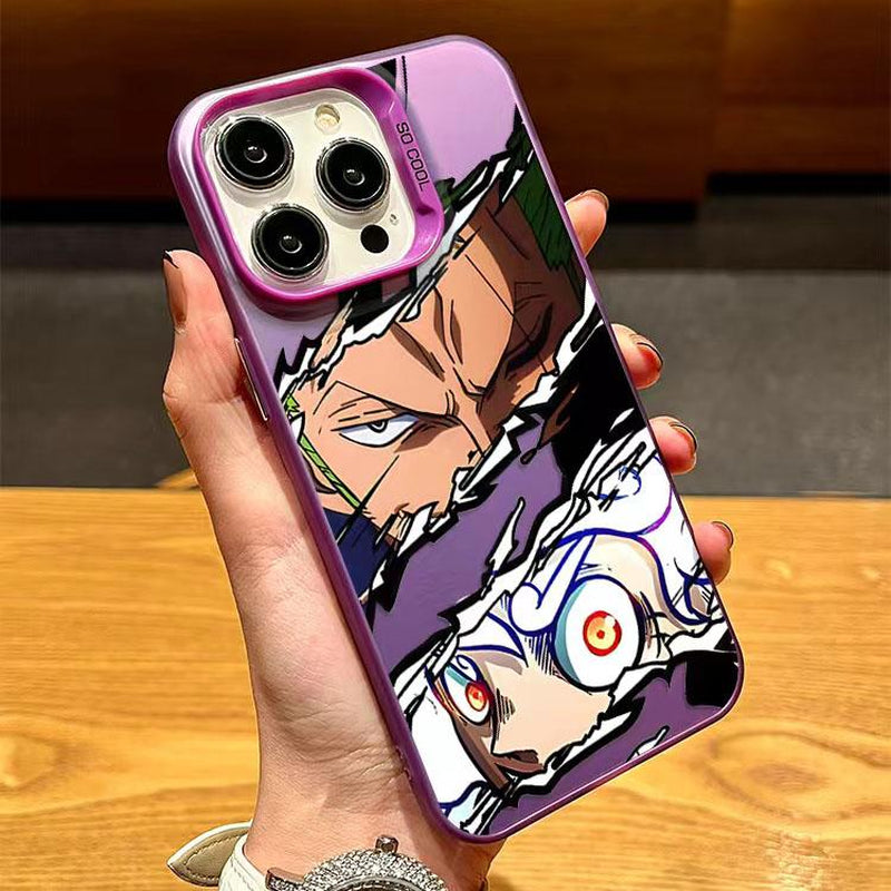 Anime Character Iphone 11-17 Pro Max Metal Silver Premium Anti-Collision Color-Changing Protective Case Compact & Stylish Shockproof Cover