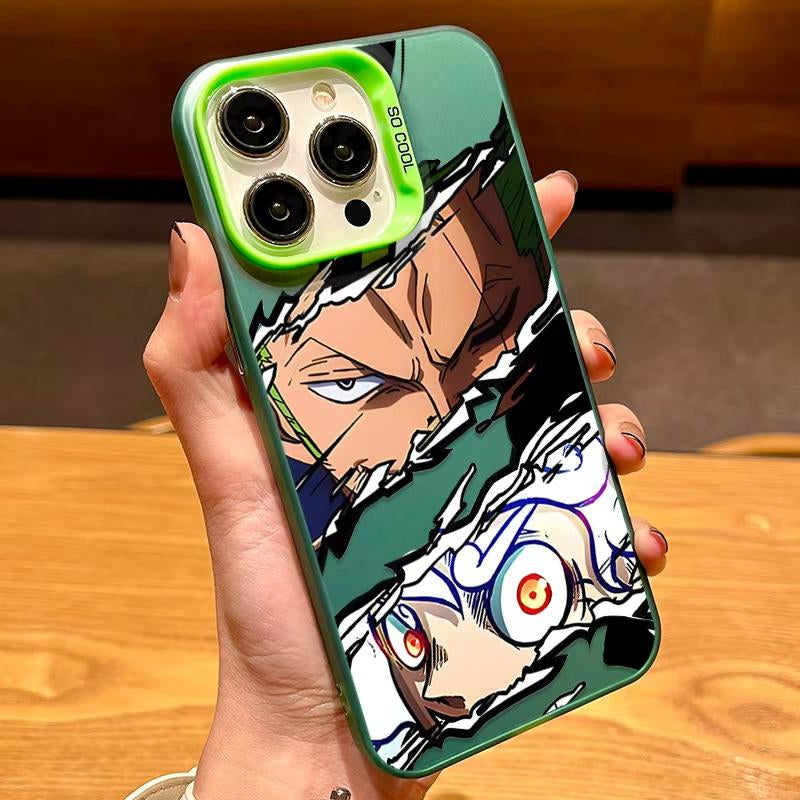 Anime Character Iphone 11-17 Pro Max Metal Silver Premium Anti-Collision Color-Changing Protective Case Compact & Stylish Shockproof Cover
