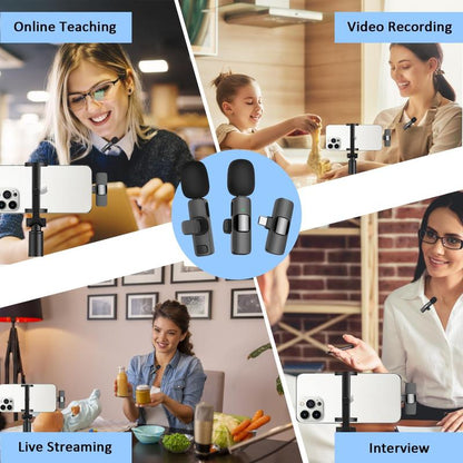 Wireless Lavalier Microphone for Iphone/Android – Dual Clip-On Mini Mics with USB-C for Tiktok, Youtube, Vlogging & Video Recording