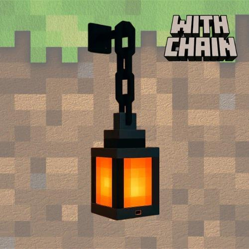 DIYCOM Pixel Lantern Night Lamp, USB-C Rechargeable RGB 16-Color Changing Light with Remote Control & Four Modes, Halloween Party Supplies, Gamer Bedroom Decoration, Unique Birthday Gift