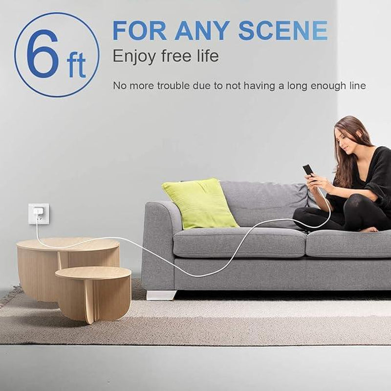 20W 8-Pcs 6FT Super Fast Charger Set USB-C Wall Chargerfor Iphone 14/13/12Airpods Pro Mobile Smartphone Device Cellphone