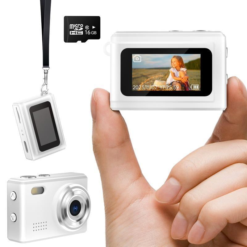 WESECUU Keychain Camera,Digital Camera, Retro Portable Thumb with LED Flash,1080P Thumb ,Keychain Card Vintage Compact Cable