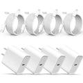 20W 8-Pcs 6FT Super Fast Charger Set USB-C Wall Chargerfor Iphone 14/13/12Airpods Pro Mobile Smartphone Device Cellphone